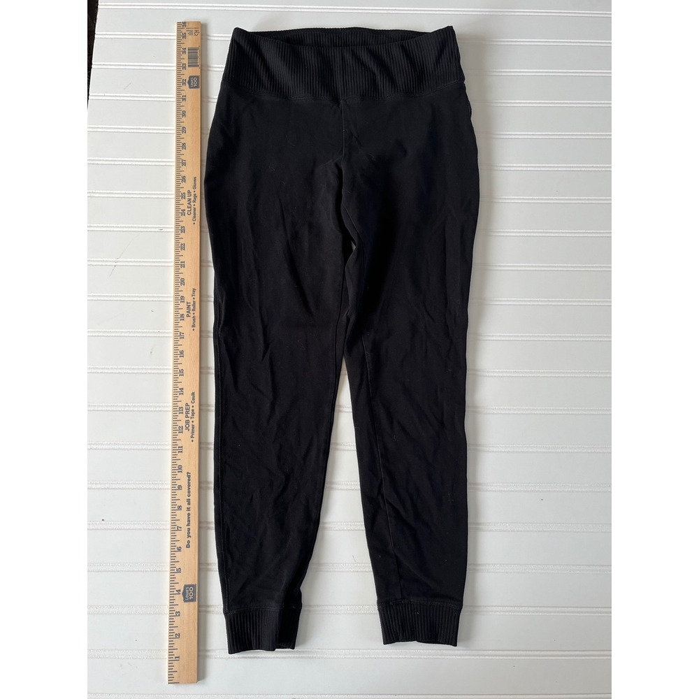 Express Womens‎ High Rise Ribbed Waistband Leggings Black Size M Athleisure